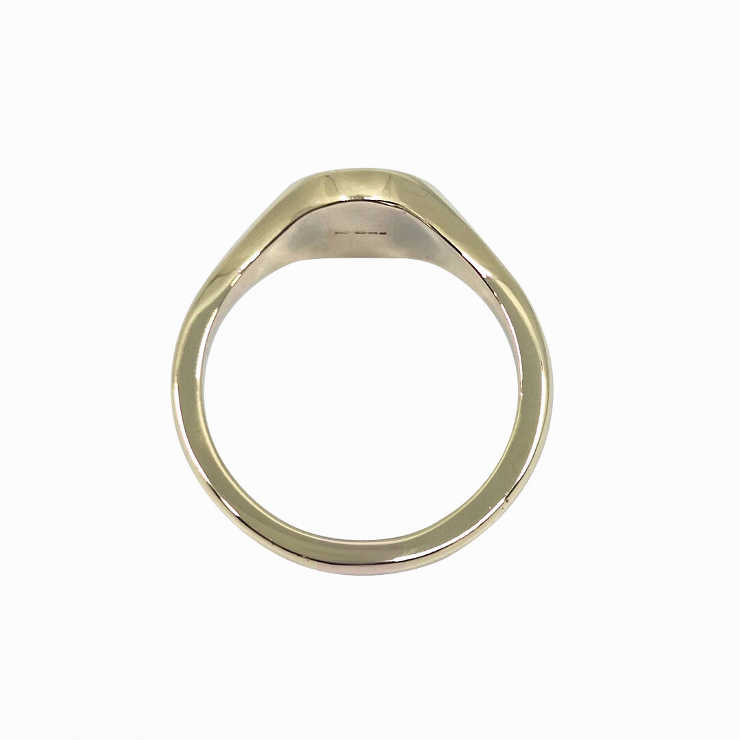 9ct Yellow Gold Half Engraved Signet Ring