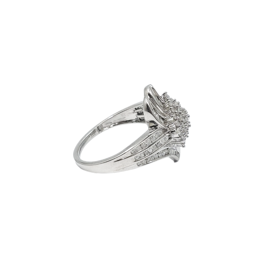 9ct White Gold & Diamond Dress RIng