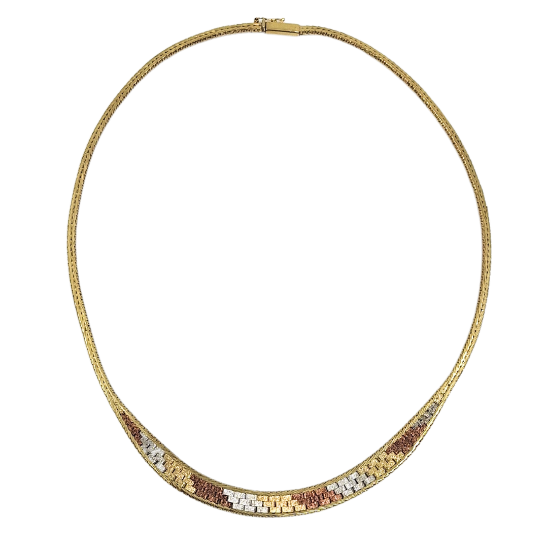 9ct Three Colour Gold Collarette Necklace