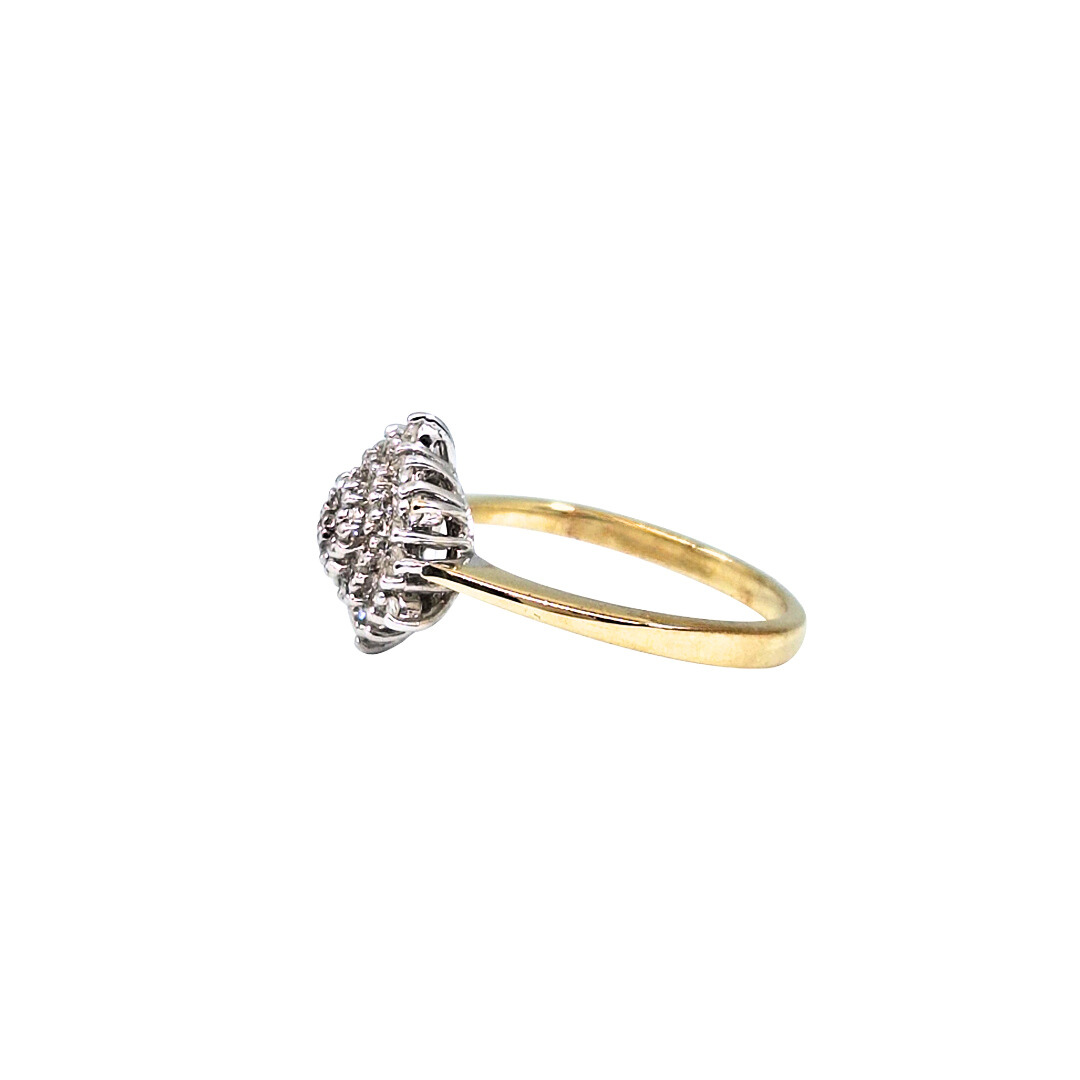 9ct Yellow Diamond Cluster Ring