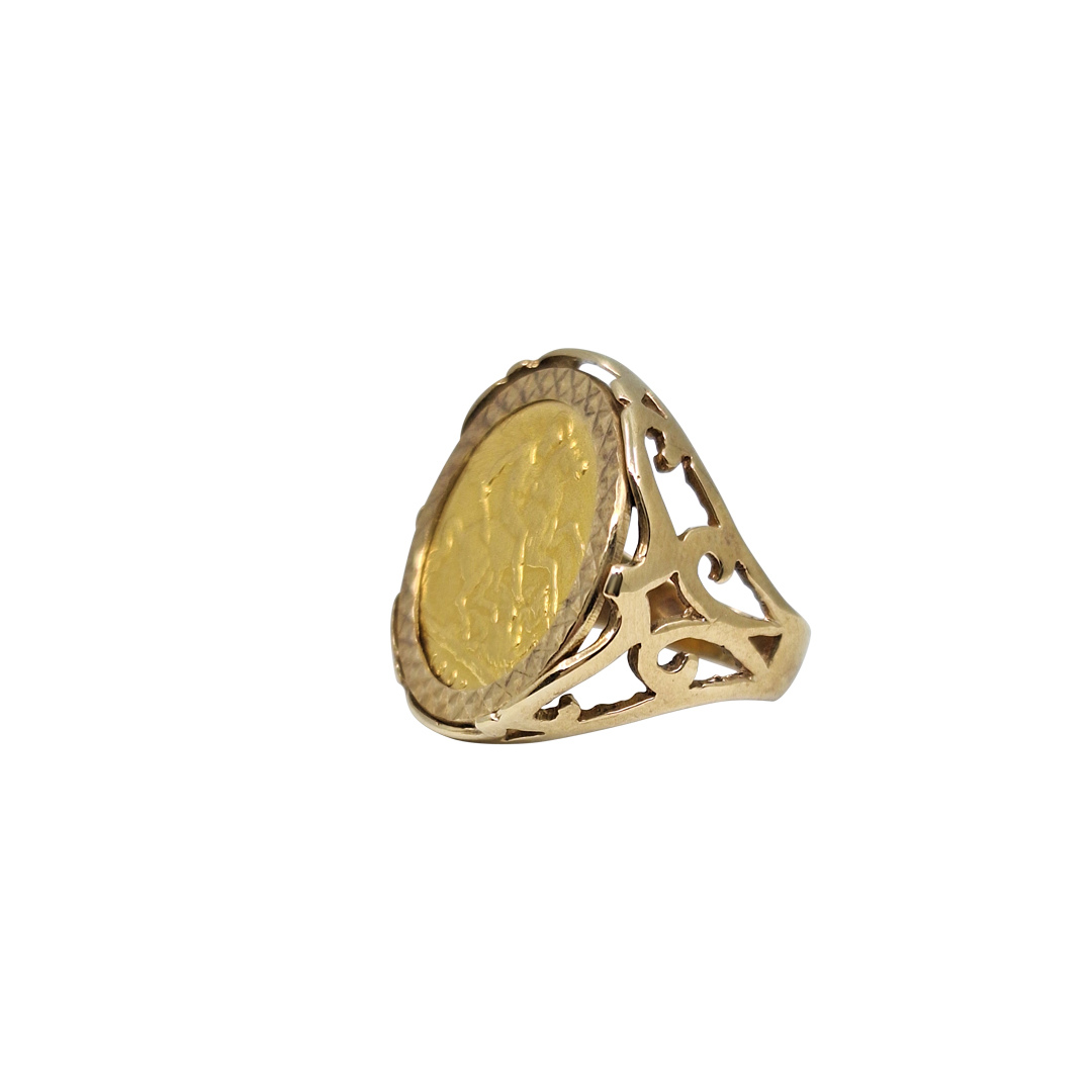 9ct Yellow Gold Half Sovereign Ring