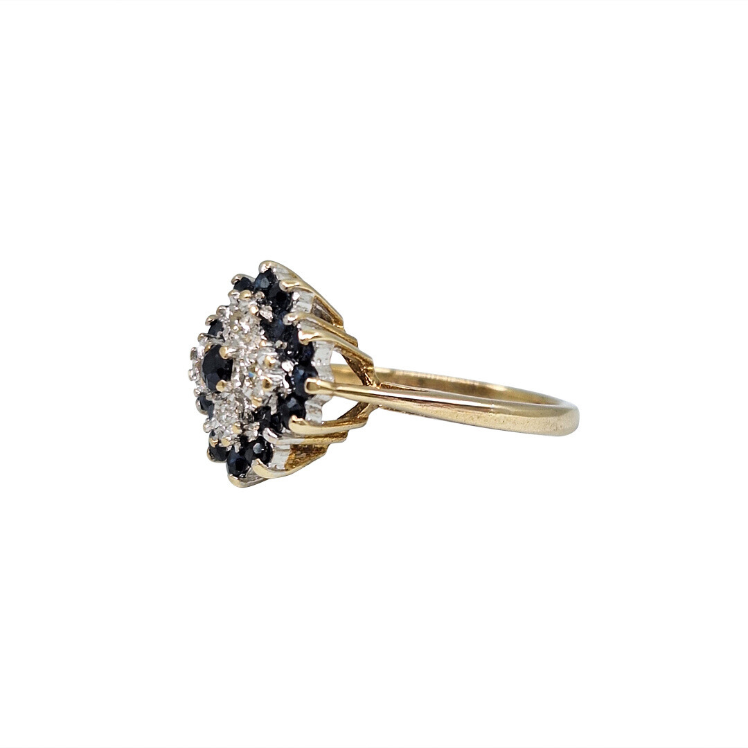 9ct Yellow Gold Sapphire & Diamond Ring