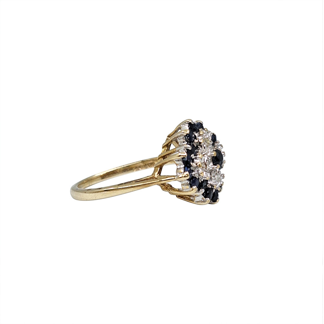 9ct Yellow Gold Sapphire & Diamond Ring