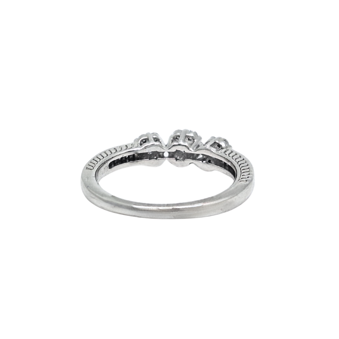 9ct White Gold Three Stone Cluster Ring