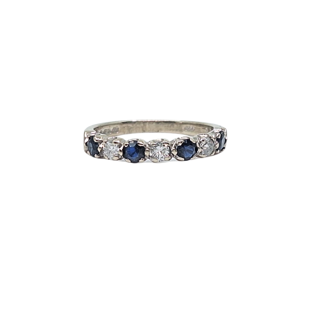 18ct White Gold Sapphire & Diamond Eternity Ring