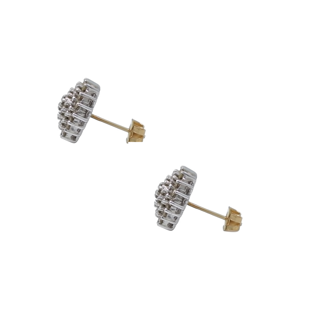 9ct Yellow Gold Diamond Cluster Earrings