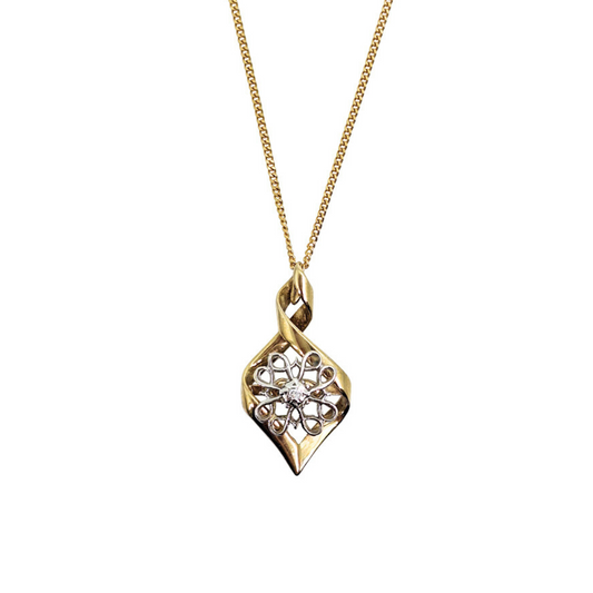 9ct Yellow Gold Cubic Zirconia Pendant