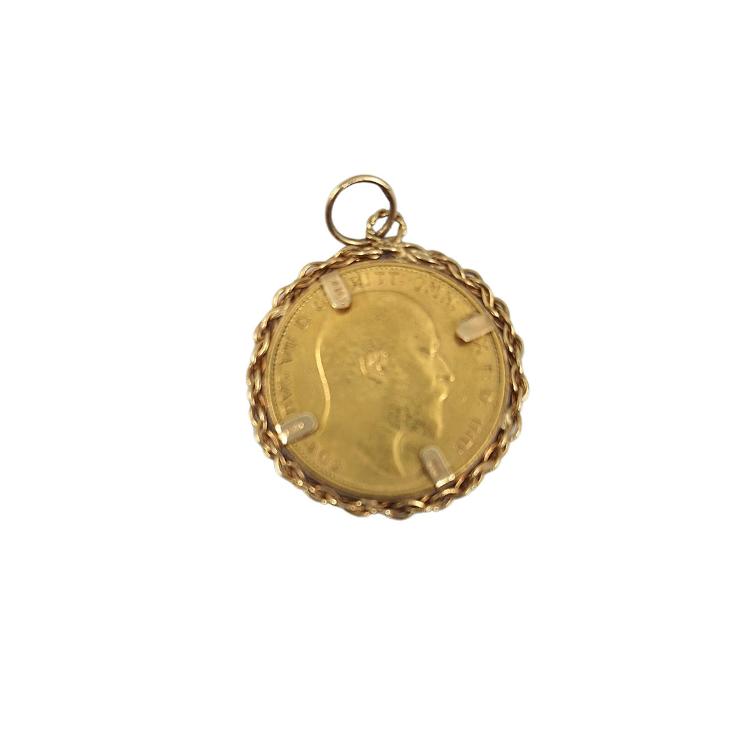 Full Sovereign & 9ct Gold Pendant