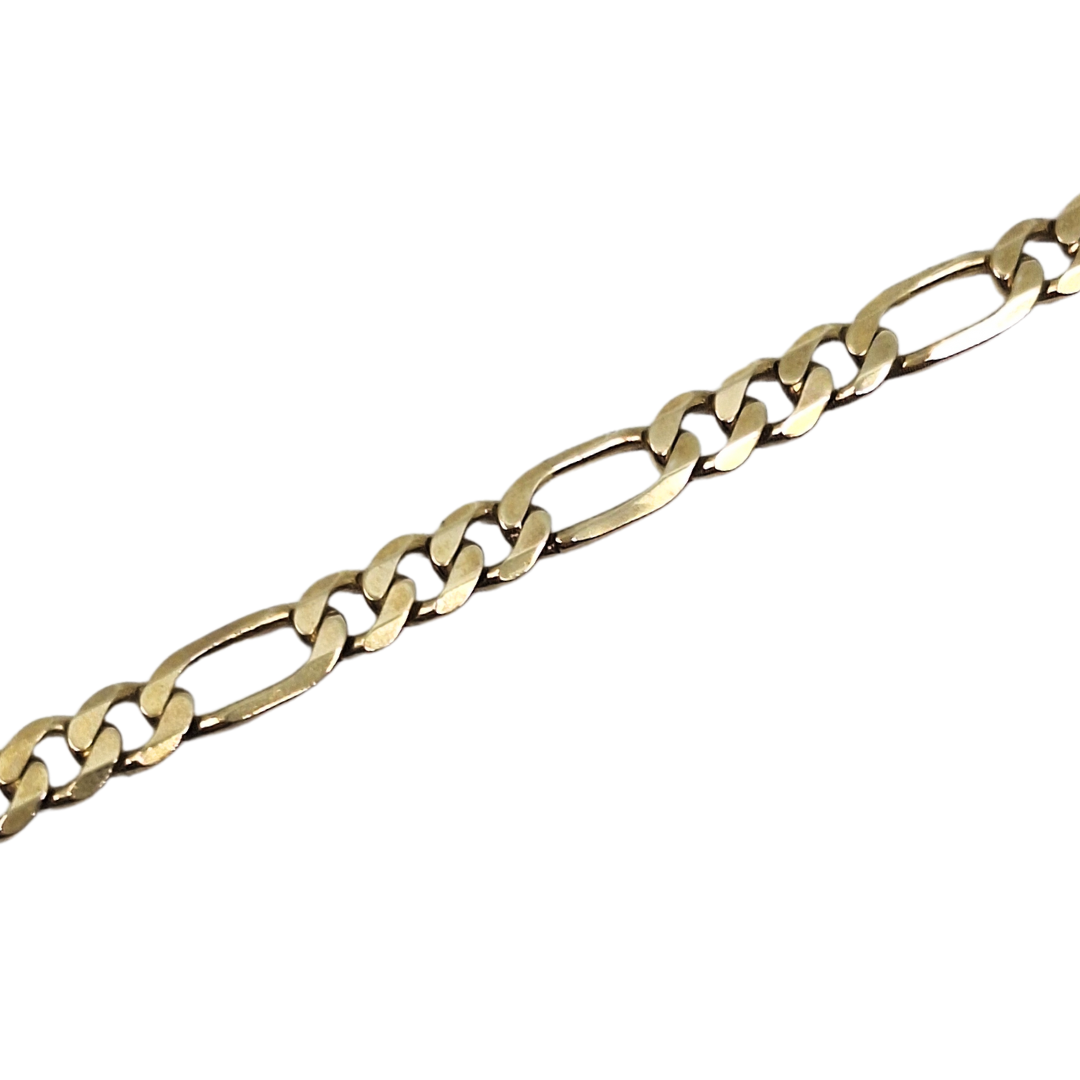 9ct Yellow Gold Figaro Bracelet 7.5"