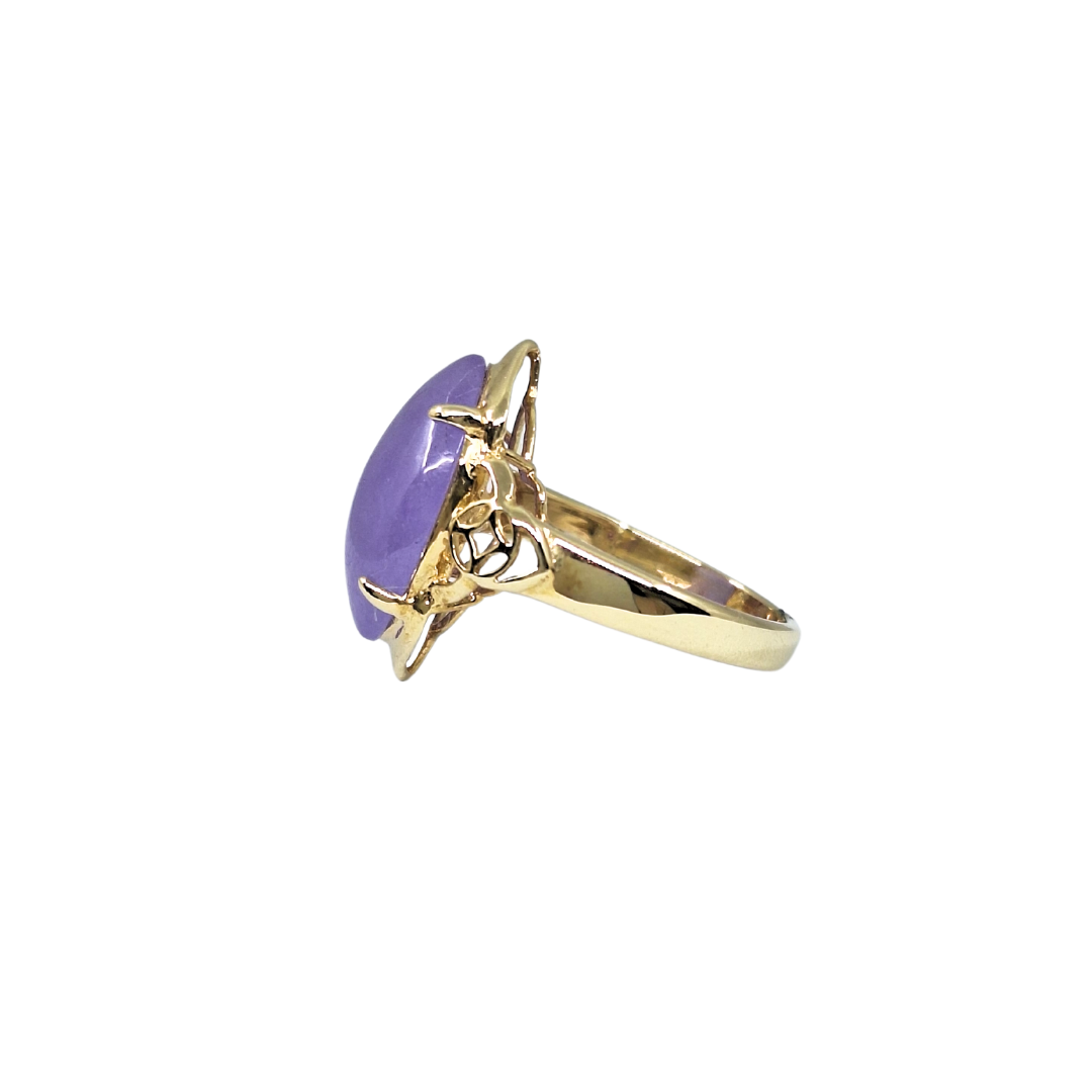 14ct Gold & Lavender Jade Dress Ring