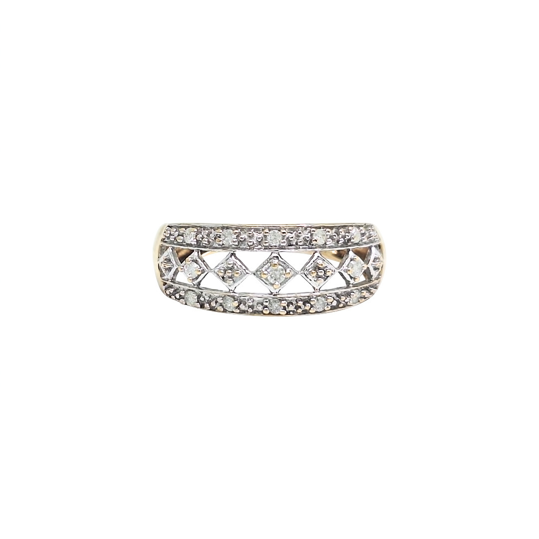 9ct Yellow Gold Diamond Set Band Ring