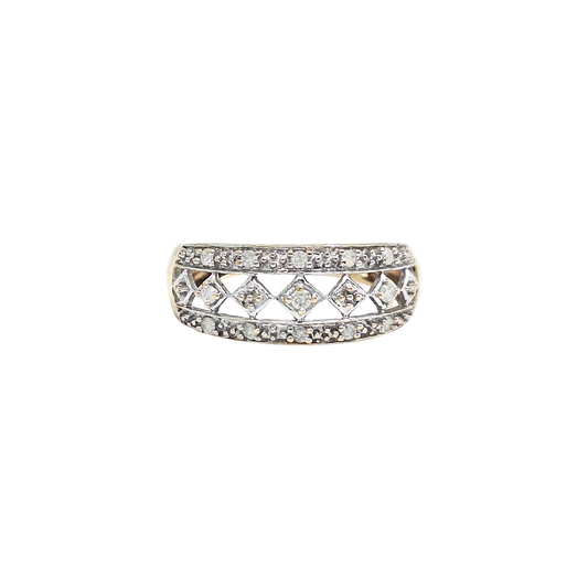 9ct Yellow Gold Diamond Set Band Ring