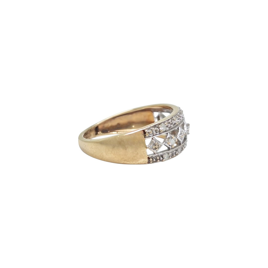 9ct Yellow Gold Diamond Set Band Ring
