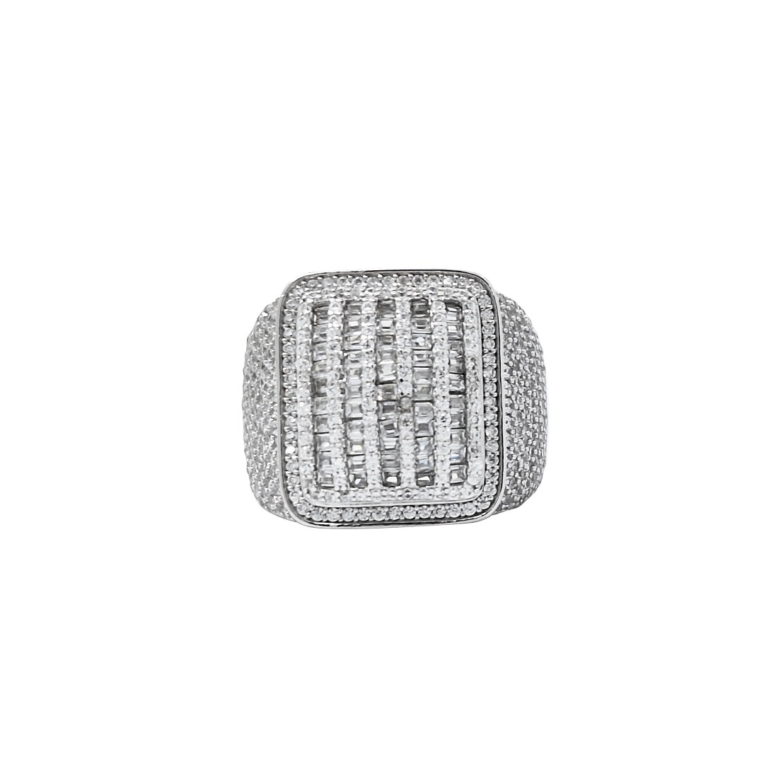 Silver Square CZ Ring