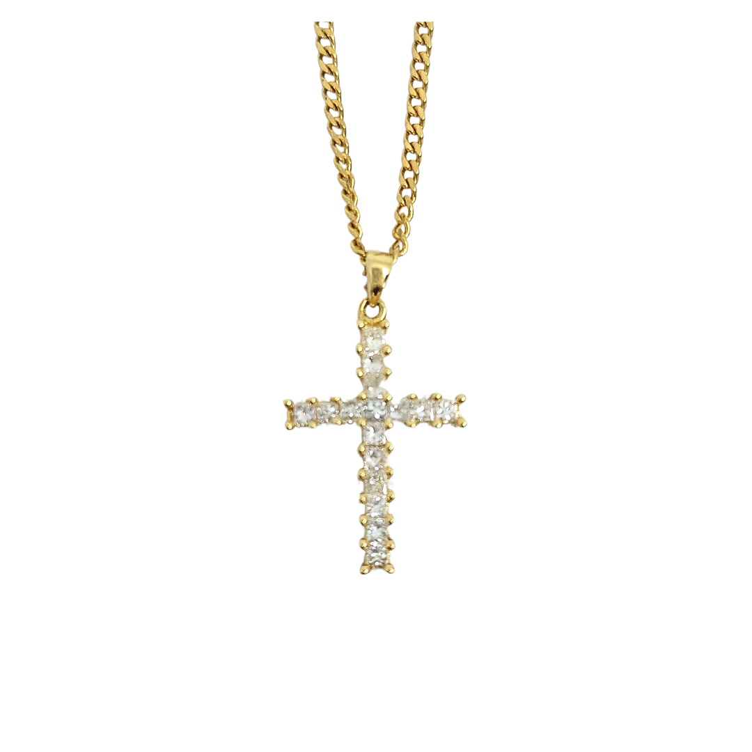 18ct Yellow Gold Diamond Cross Pendant