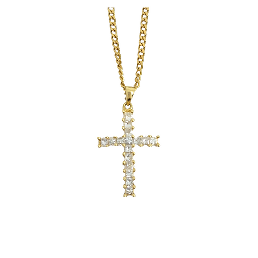 18ct Yellow Gold Diamond Cross Pendant