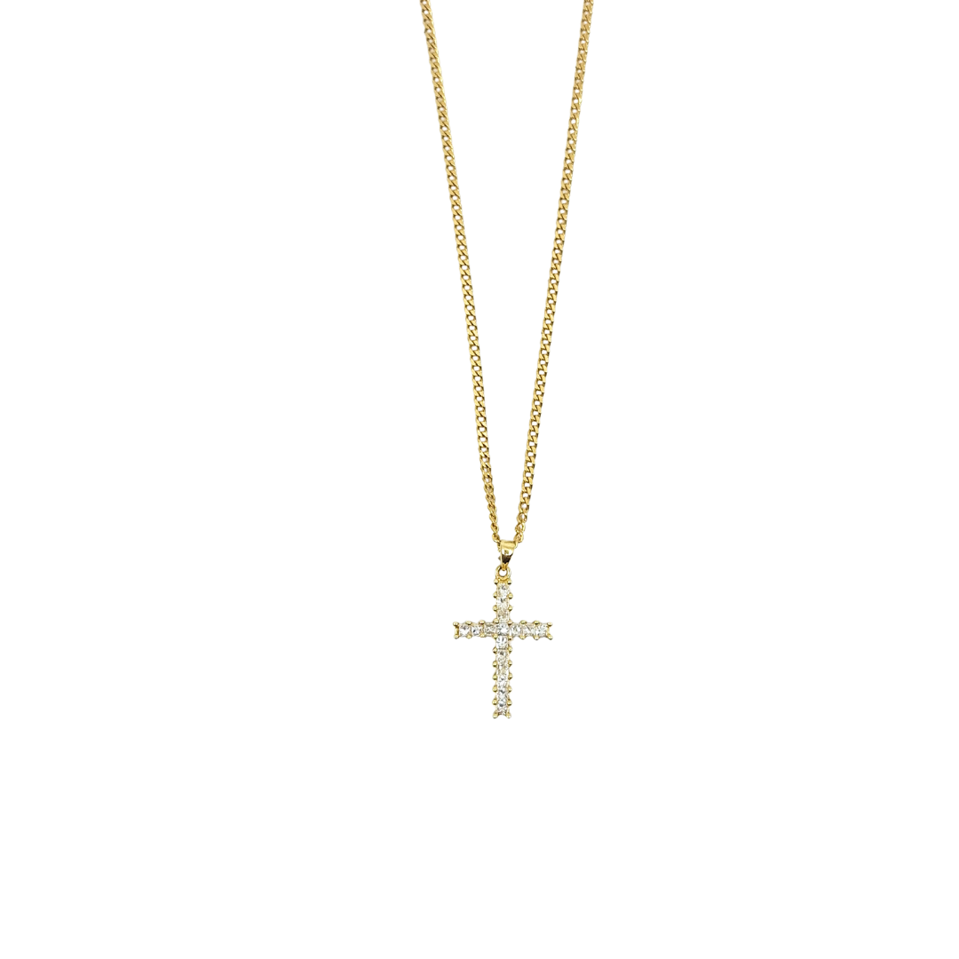 18ct Yellow Gold Diamond Cross Pendant