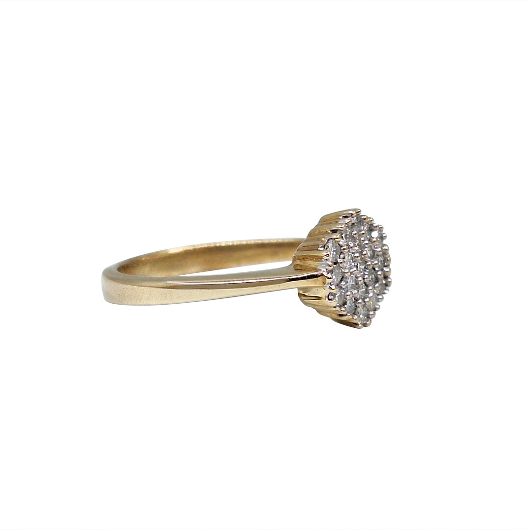 9ct Yellow Gold Diamond Cluster Ring