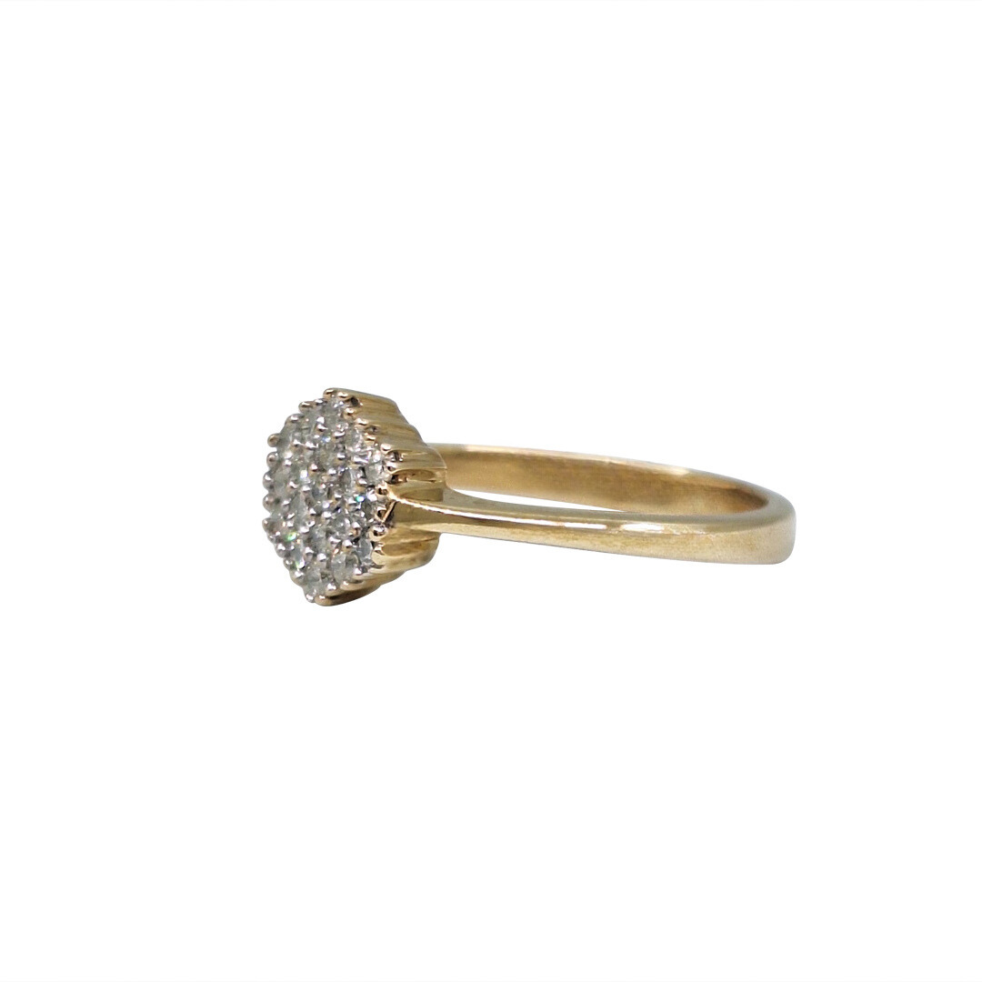 9ct Yellow Gold Diamond Cluster Ring