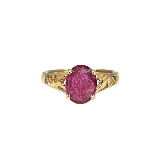 9ct Yellow Gold Ruby Ring