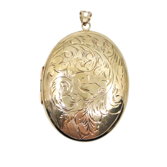 9ct Yellow Gold Engraved Locket