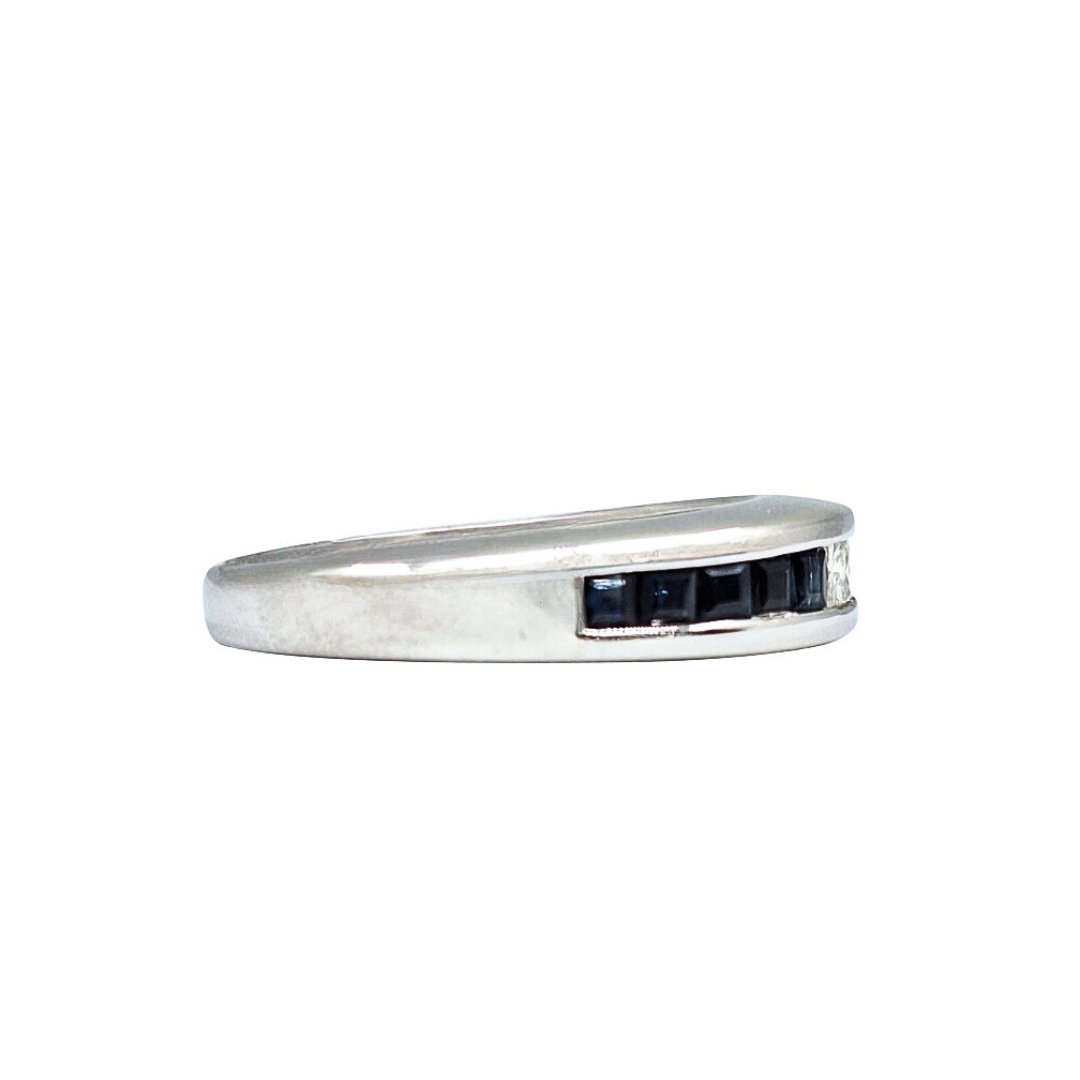 14ct White Gold Sapphire & Diamond Eternity Ring