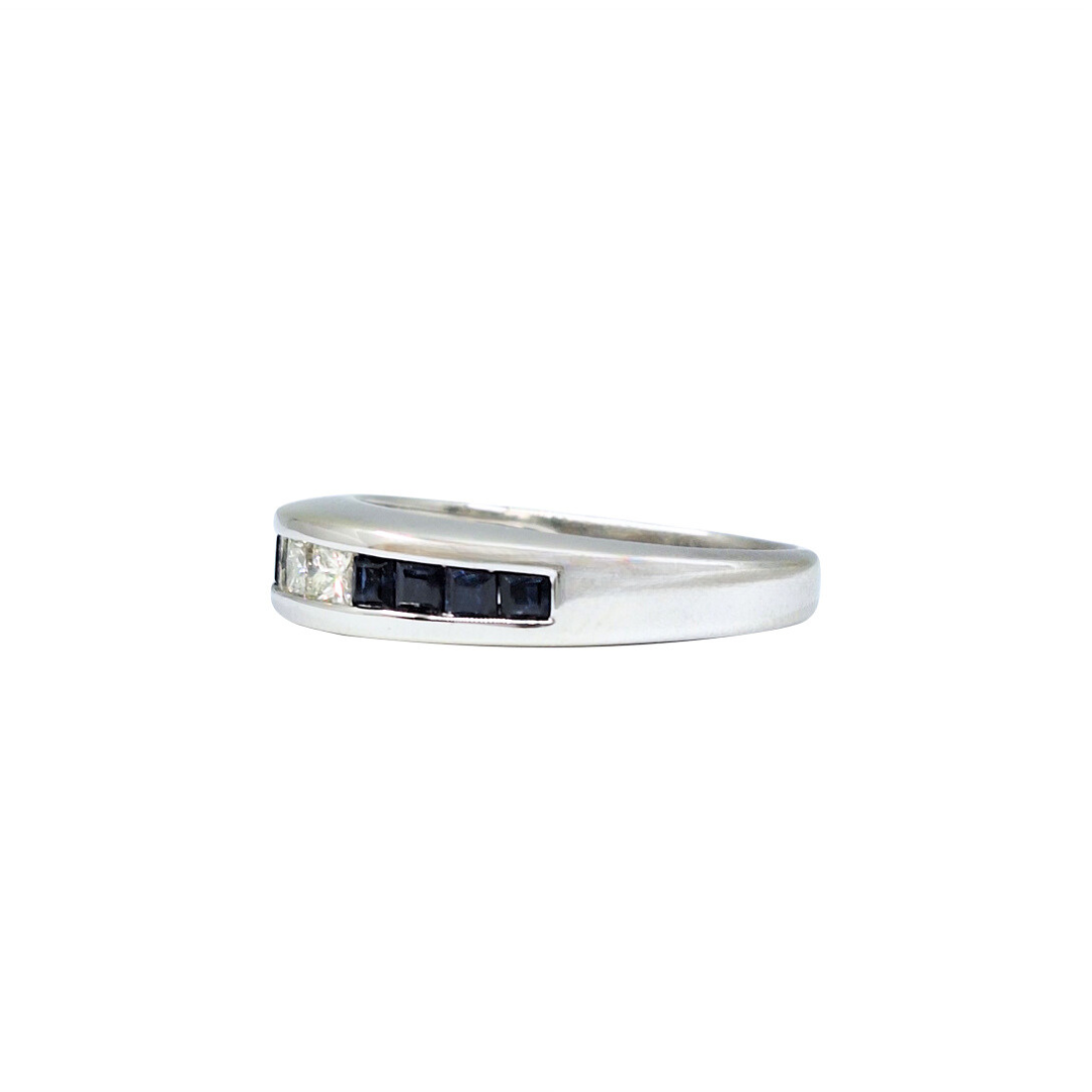 14ct White Gold Sapphire & Diamond Eternity Ring