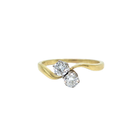 18ct Yellow Gold Two Stone Diamond Ring