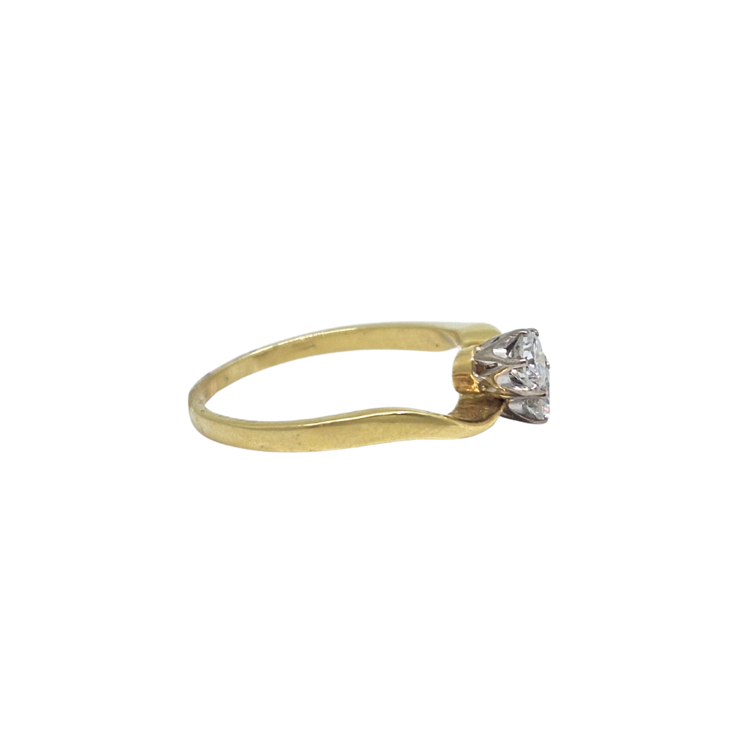 18ct Yellow Gold Two Stone Diamond Ring