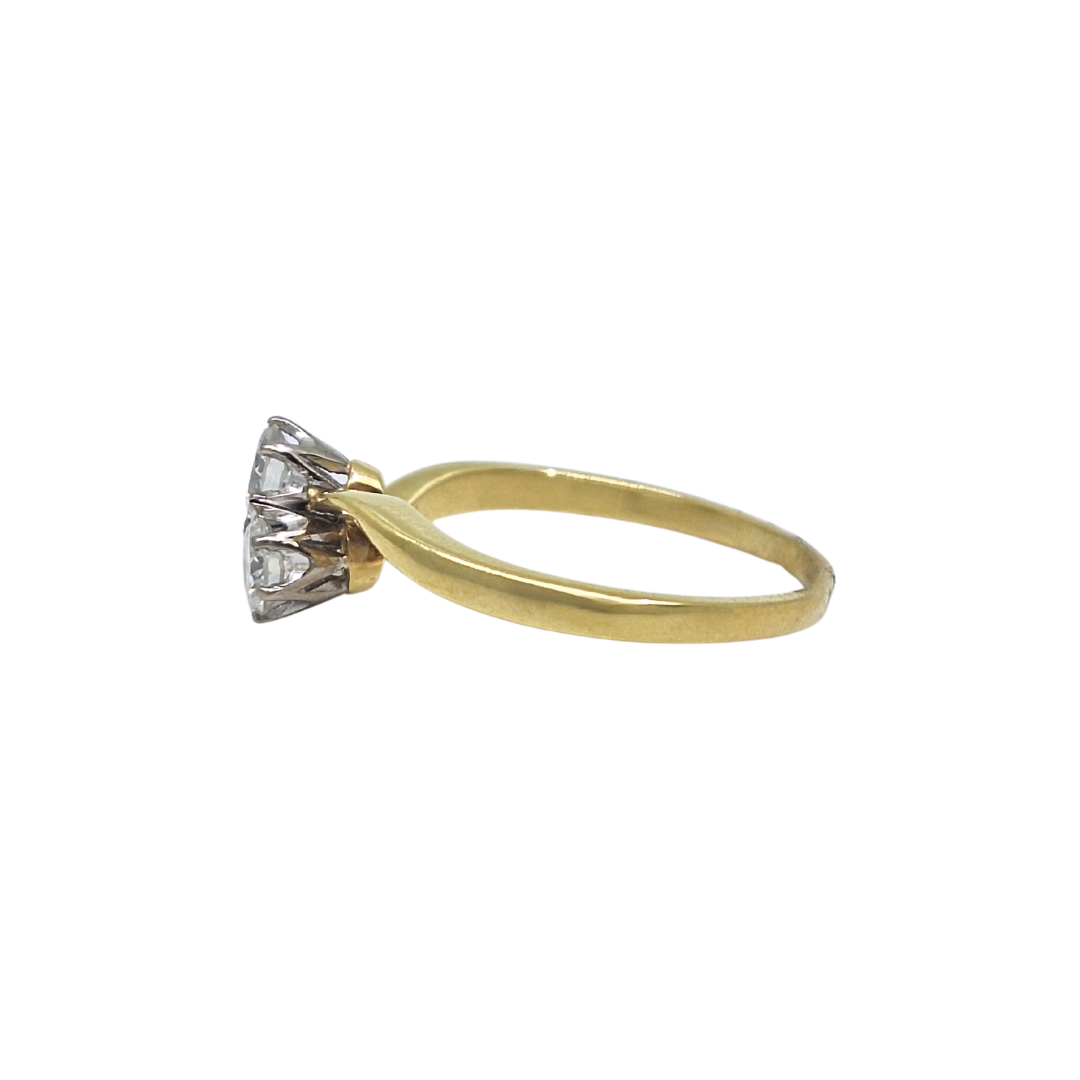 18ct Yellow Gold Two Stone Diamond Ring