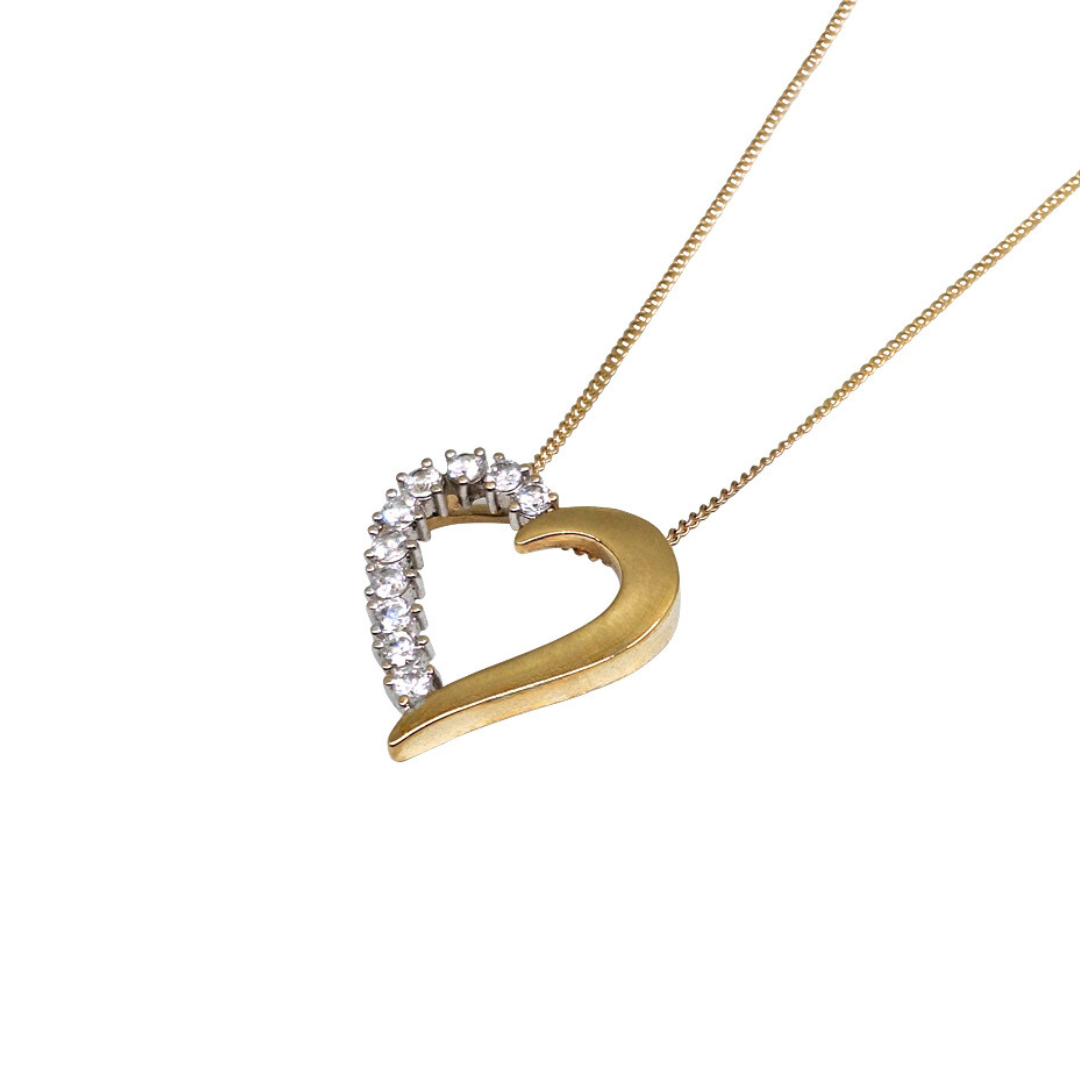 9ct Cubic Zirconia Heart Pendant