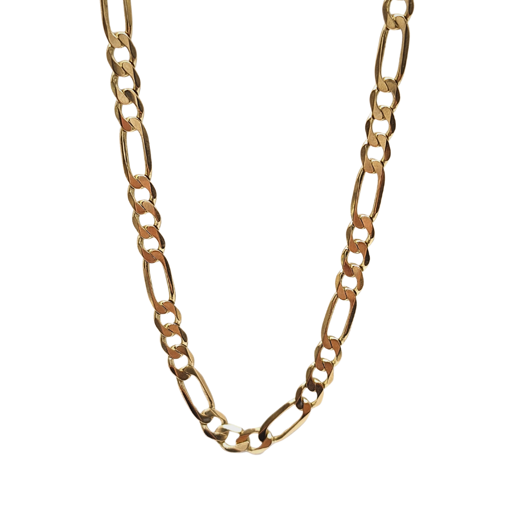 9ct Yellow Gold Figaro Chain 30"