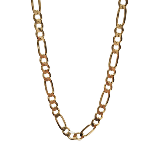 9ct Yellow Gold Figaro Chain 30"