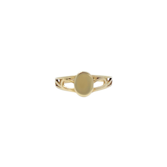 9ct Yellow Gold Children's Oval Signet Ring