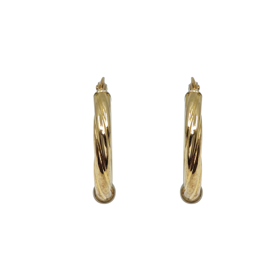 18ct Yellow & White Gold Creole Earrings