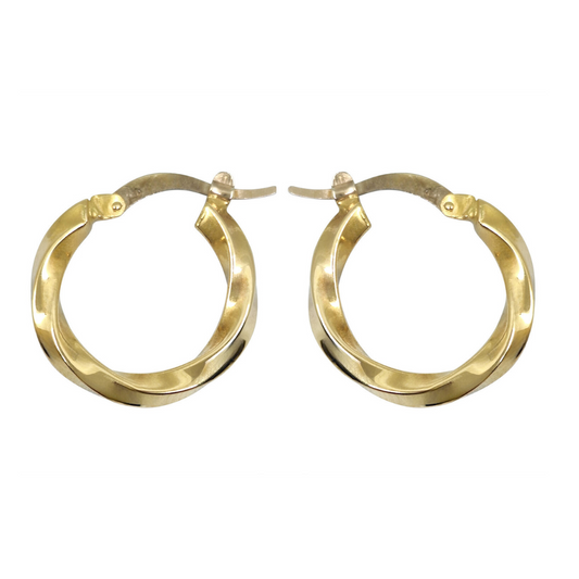 18ct Yellow Gold Twist Hoop Earrings