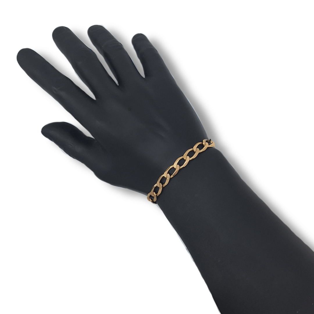 9ct Yellow Gold Curb Bracelet 8"