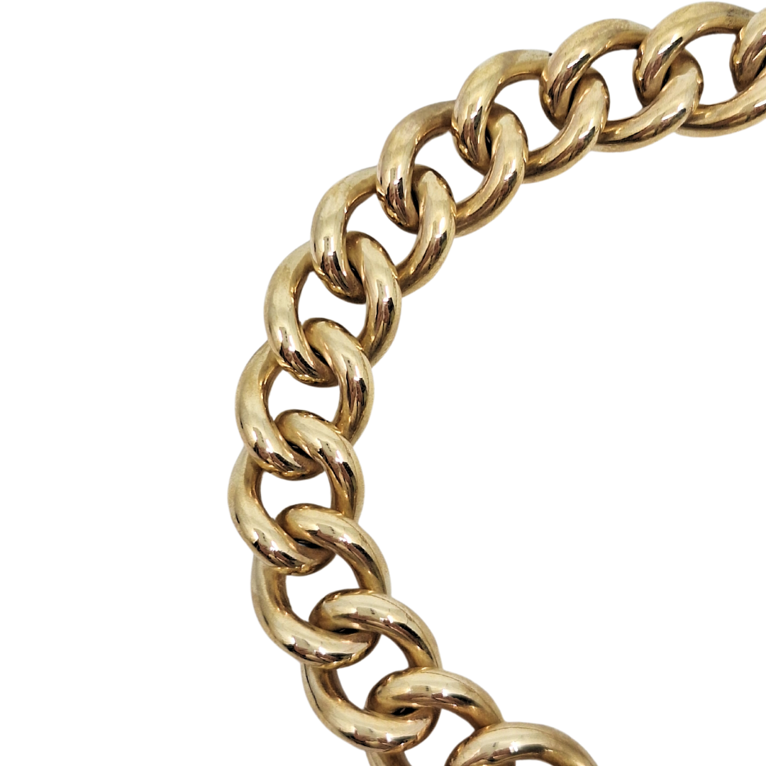 9ct Yellow Gold Classic Curb Charm Bracelet