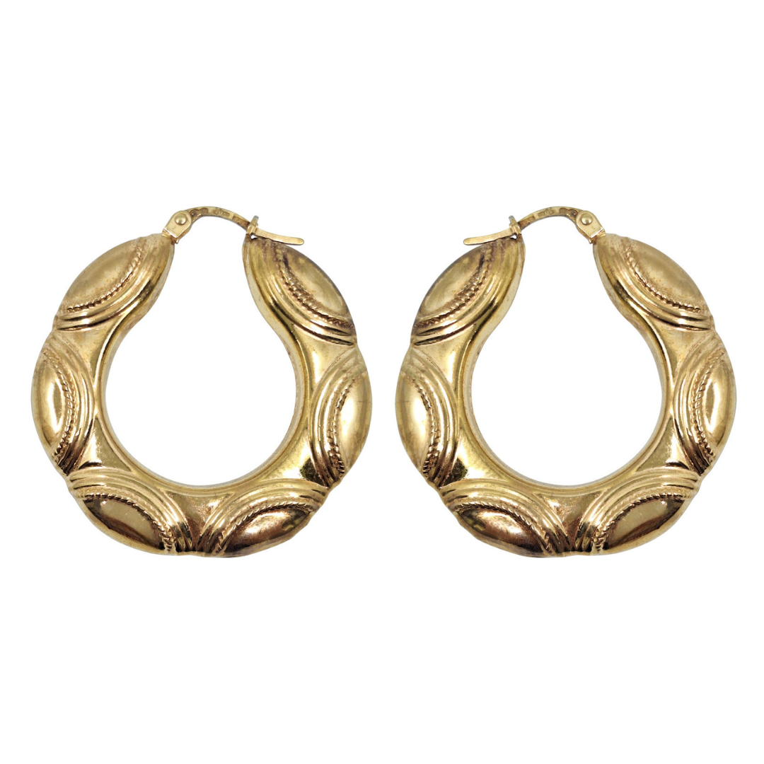 9ct Yellow Gold Creole Earrings