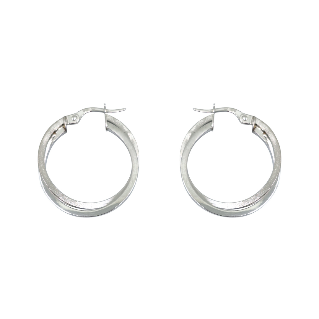 9ct White Gold Hoops