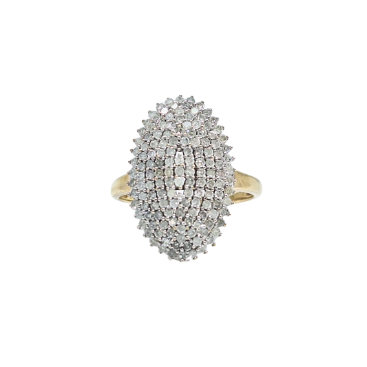 9ct Yellow Gold Diamond Cluster Ring