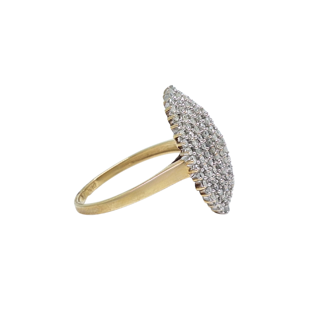 9ct Yellow Gold Diamond Cluster Ring