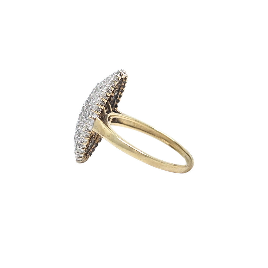 9ct Yellow Gold Diamond Cluster Ring