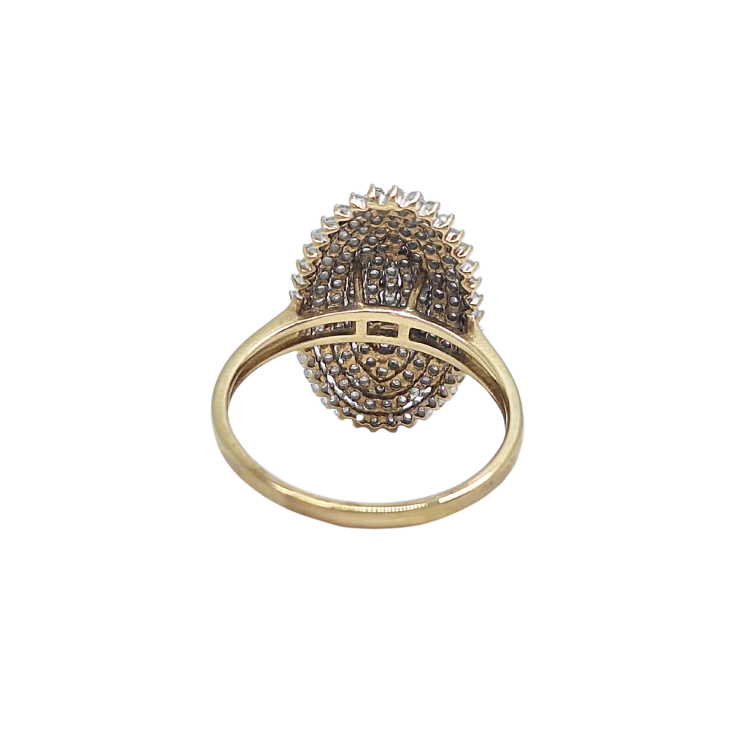 9ct Yellow Gold Diamond Cluster Ring