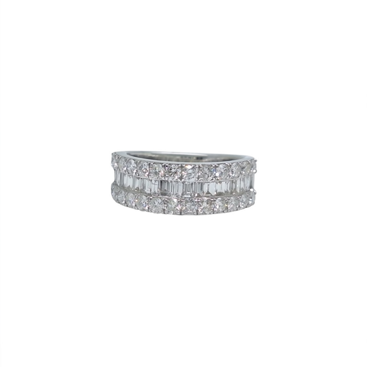 18ct White Gold Diamond Band Ring 0.98ct