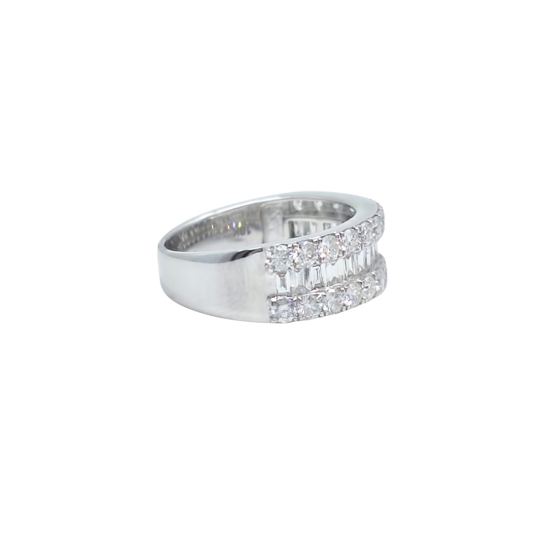 18ct White Gold Diamond Band Ring 0.98ct