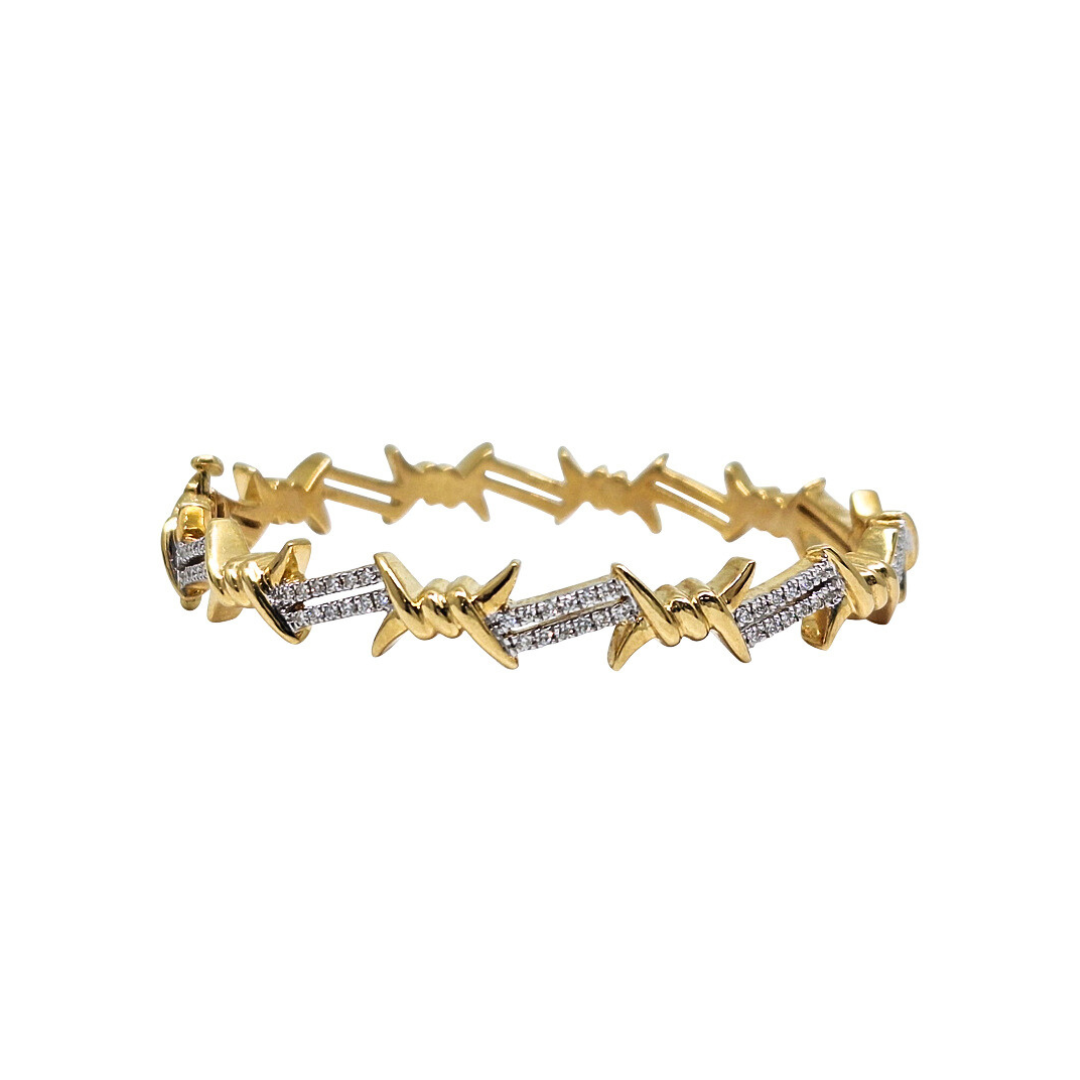 18ct Yellow Gold Diamond Bangle