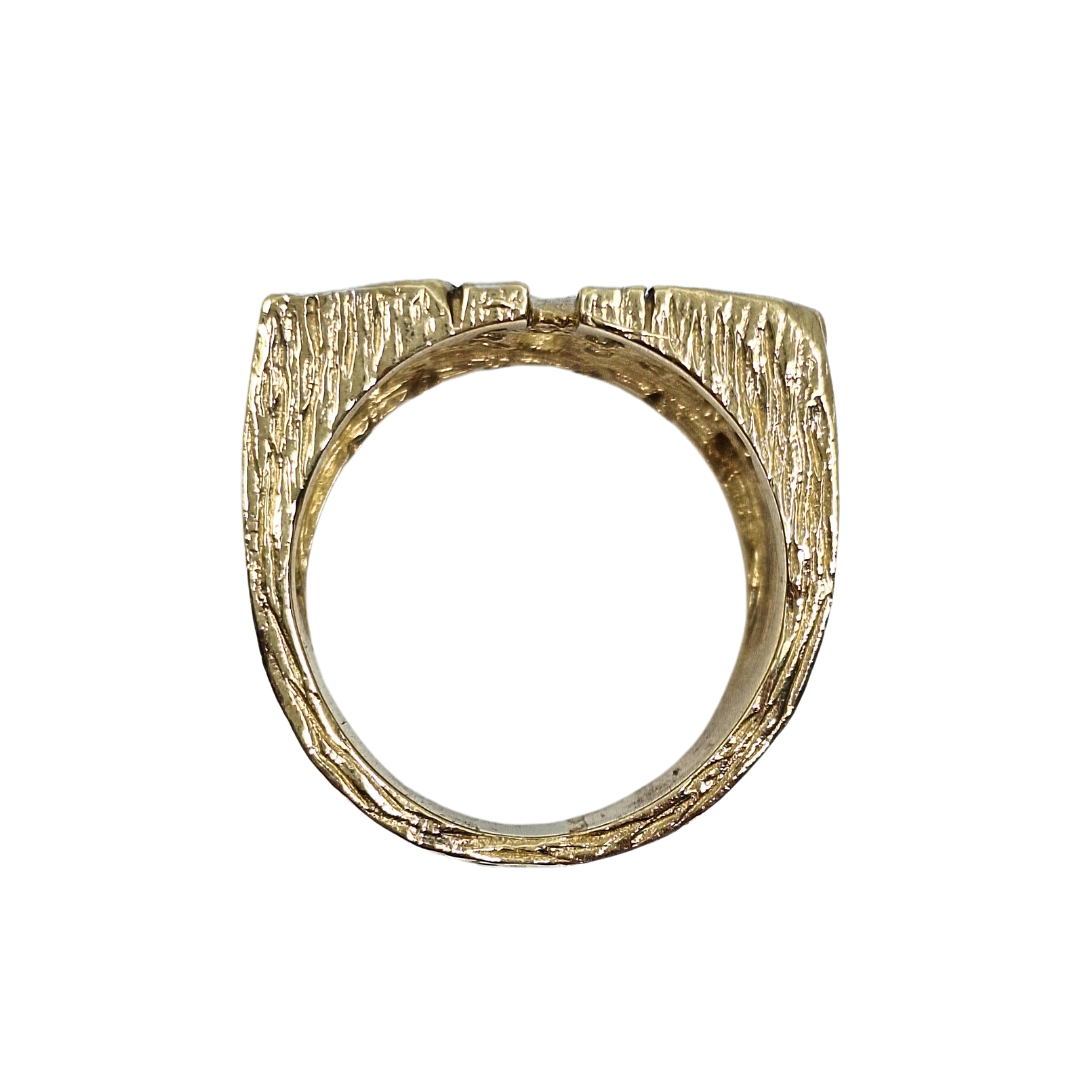 9ct Yellow Gold Cubic Zirconia Dad Ring