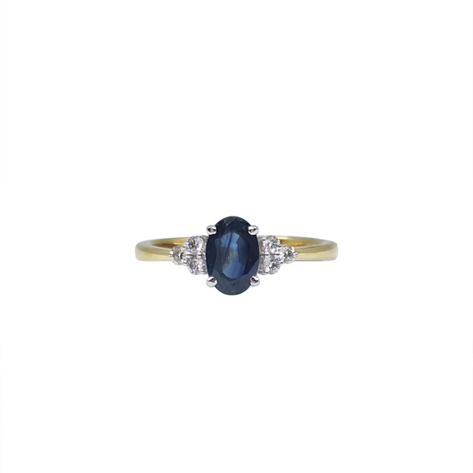 18ct Yellow Gold Sapphire & Diamond Ring