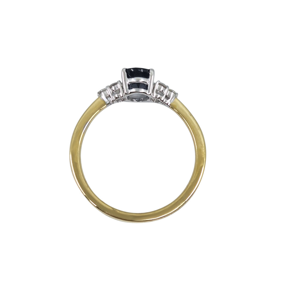 18ct Yellow Gold Sapphire & Diamond Ring